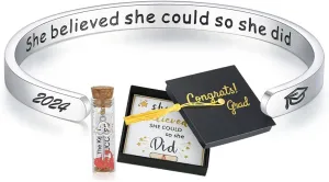 TONY & SANDY 2024 Graduation Gifts for Her Inspirational Bracelet Graduation Gifts for Girls High School Middle College Graduate - With Graduation Box and Meaningful Cards