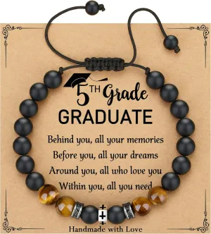 TONY & SANDY 2025 Graduation Gifts for Him, High School College Graduation Gifts for Men Cross Bracelet Son Grandson Nephew Friends, With Graduation Cap Box and Meaningful Cards