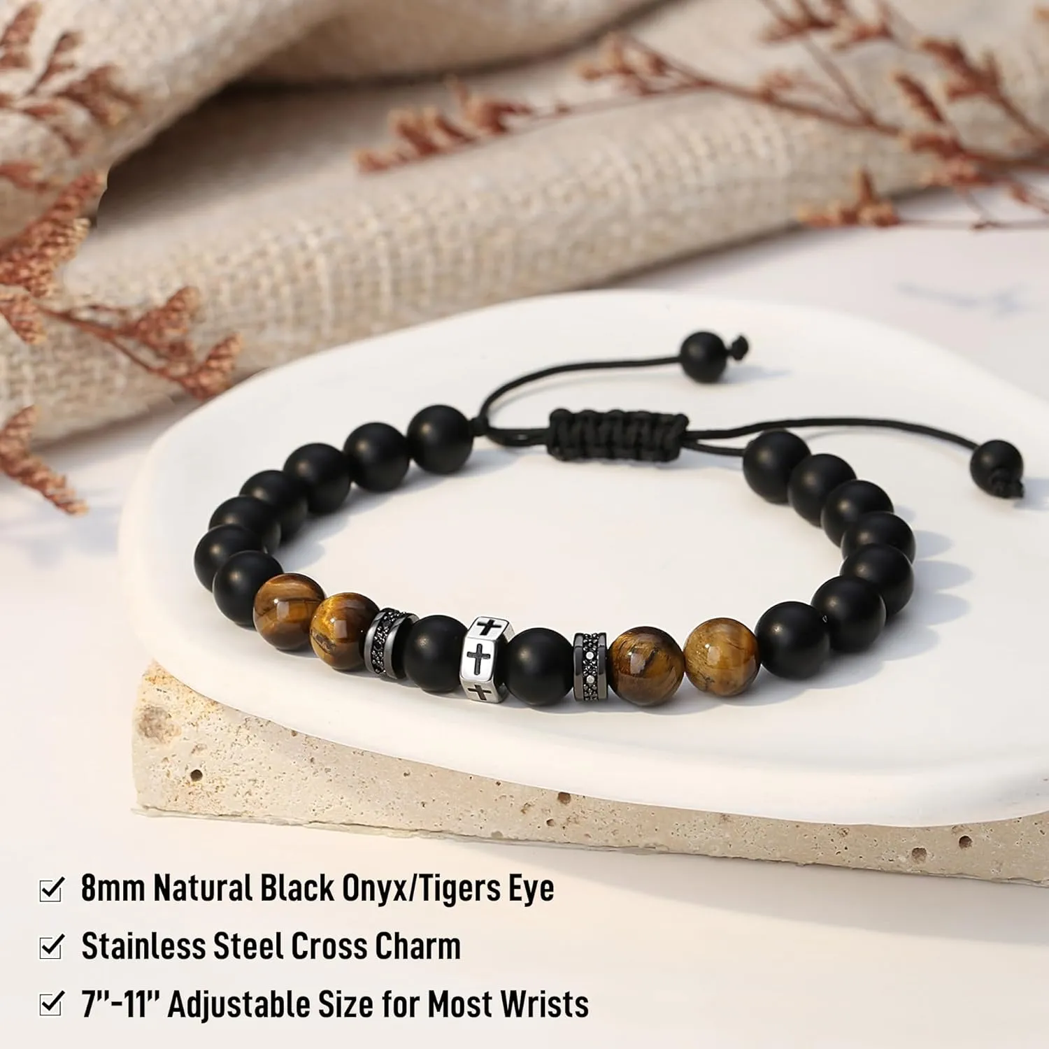 TONY & SANDY 2025 Graduation Gifts for Him, High School College Graduation Gifts for Men Cross Bracelet Son Grandson Nephew Friends, With Graduation Cap Box and Meaningful Cards