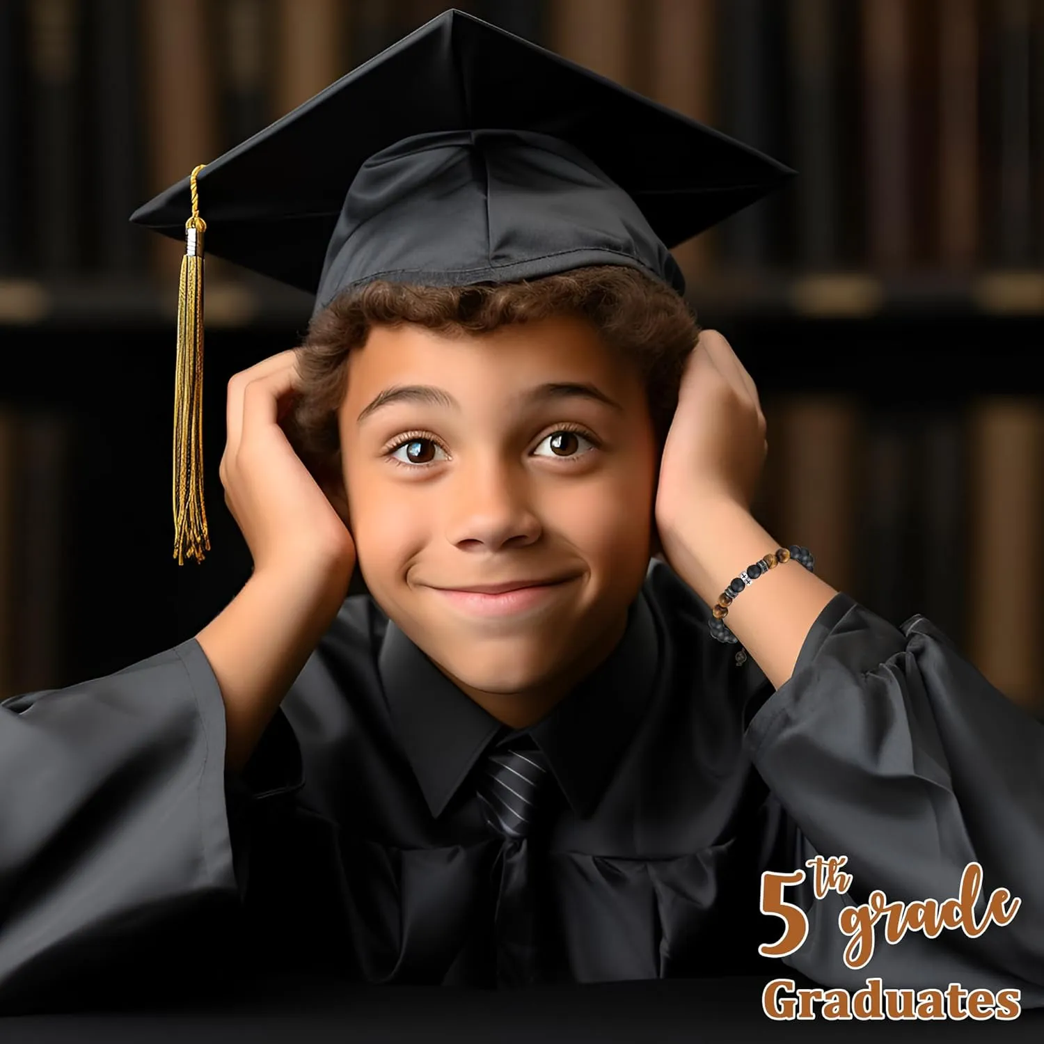 TONY & SANDY 2025 Graduation Gifts for Him, High School College Graduation Gifts for Men Cross Bracelet Son Grandson Nephew Friends, With Graduation Cap Box and Meaningful Cards
