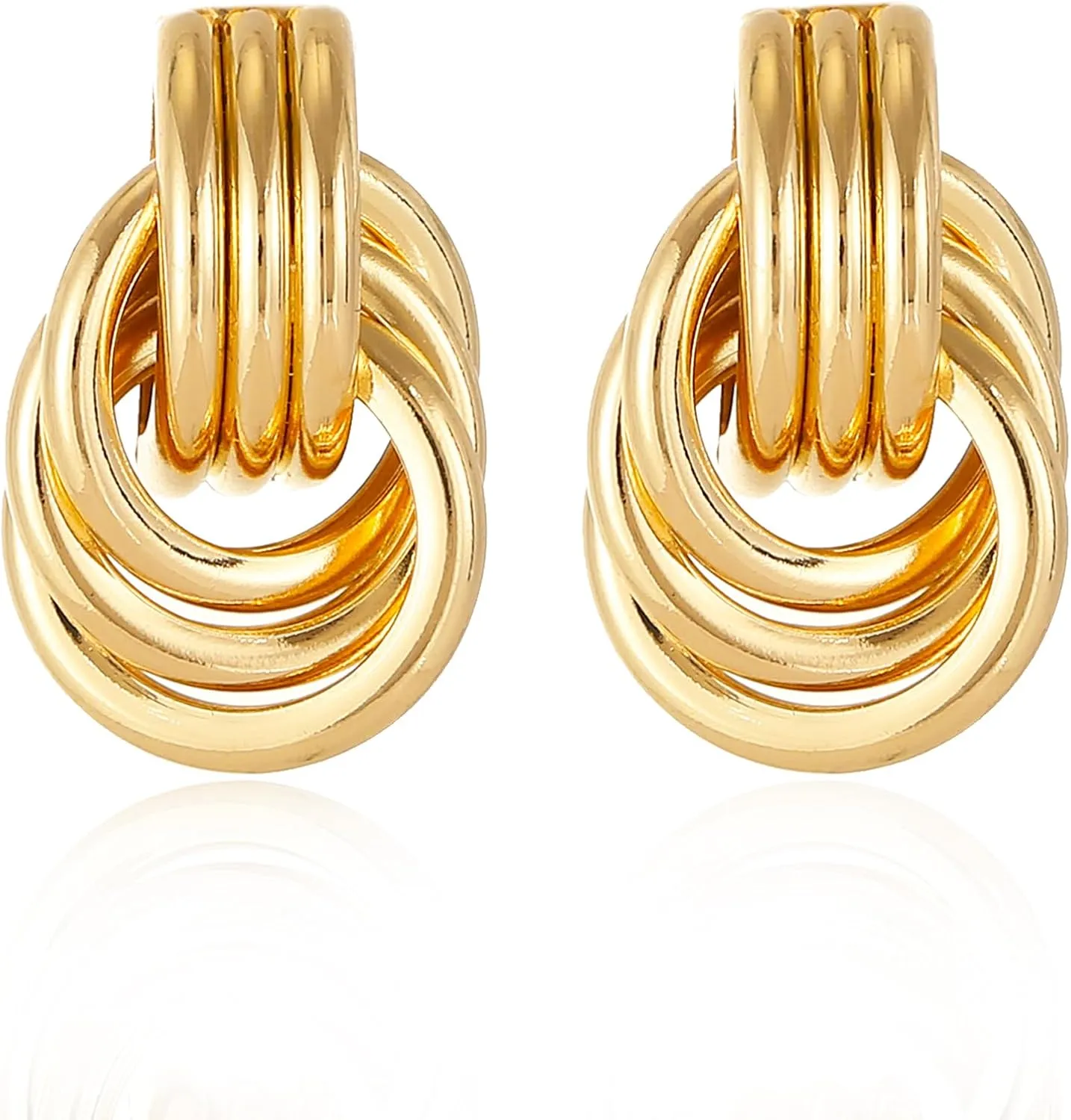 Trendy Gold Knot Heart Earrings for Women Colored Drop Dangle Statement Earrings Chunky Link Earring Jewelry