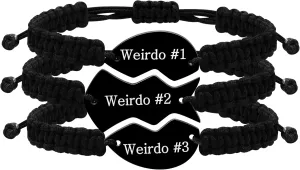 Uloveido Mom Dad Daughter Best Friends Forever Bitch 1/2/3 Family Friendship Bracelets for Mother Daddy Daughter Best Friends
