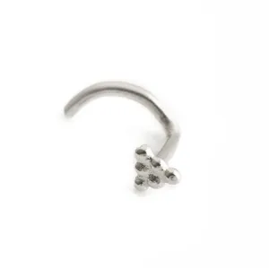 Unique Nose Stud, Sterling Silver Small Tiny Nose Screw Ring Piercing, Indian Style, Triangle Shaped, Fits Tragus, Cartilage, Helix Earring, 20g, Handmade Jewelry