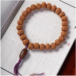 Unisex Rudraksha Handheld Dzi Bracelet Tibetan Buddhism Prayer Beads Mala Bracelets for Prayer