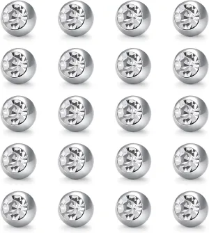 VCMART 14G 5mm 8mm Replacement Balls Externally Threaded Piercing Balls for Tongue Nipple Navel Belly Button Rings Industrial Barbell Piercing Surgical Steel Body Piercing Jewelry Parts
