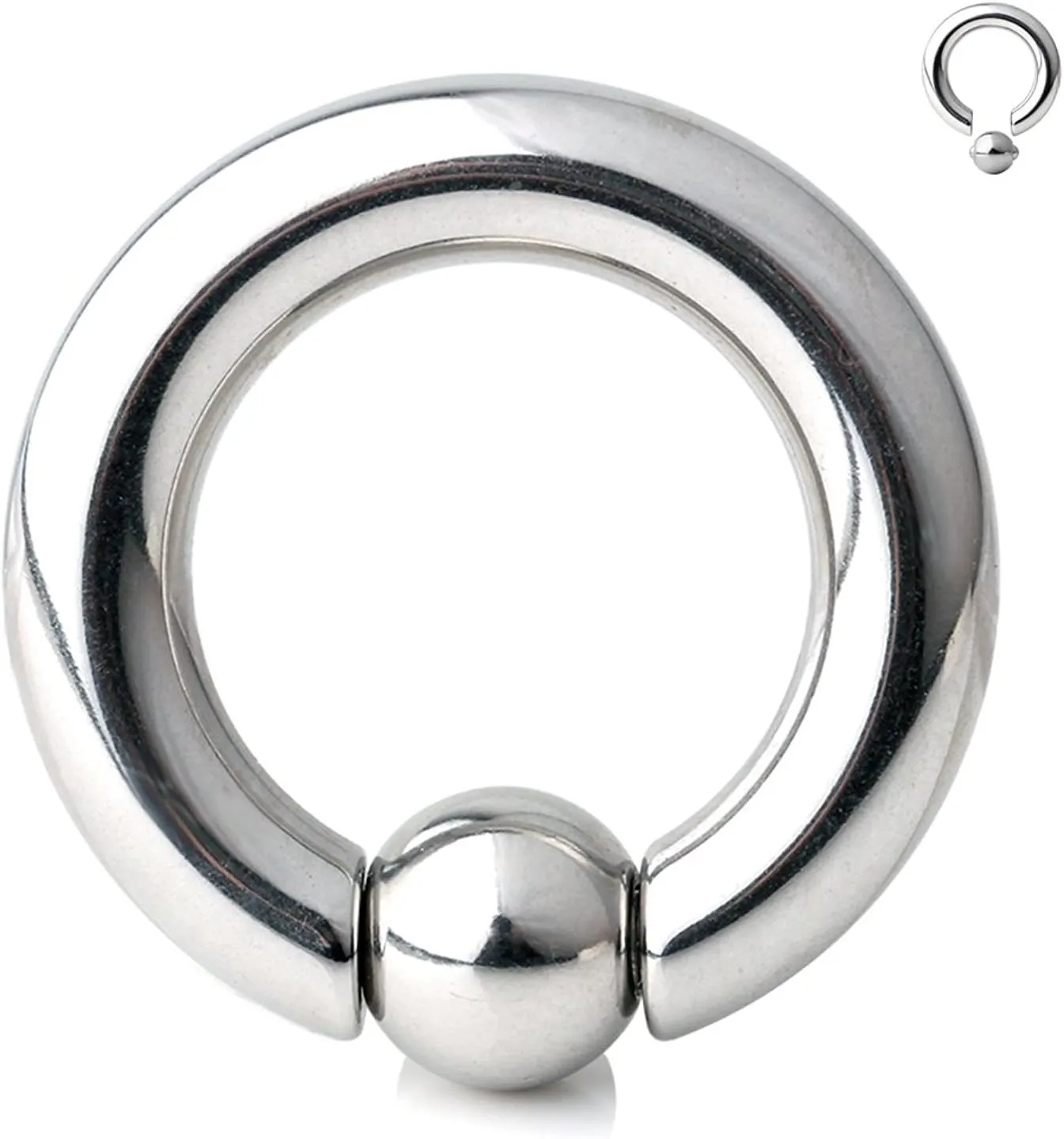 VCMART Captive Bead Rings Silver Spring Action CBR Monster Screwball Rings 00G-0G-2G-4G-6G-8G-10G-12G 12mm/16mm/19mm 316L Surgical Steel Pierced Body Jewelry Sold Individually