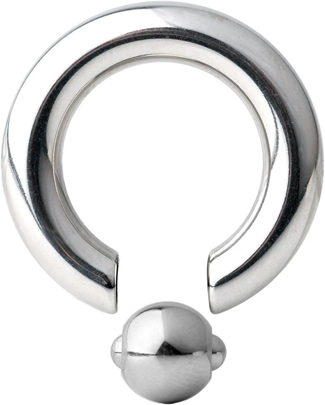 VCMART Captive Bead Rings Silver Spring Action CBR Monster Screwball Rings 00G-0G-2G-4G-6G-8G-10G-12G 12mm/16mm/19mm 316L Surgical Steel Pierced Body Jewelry Sold Individually