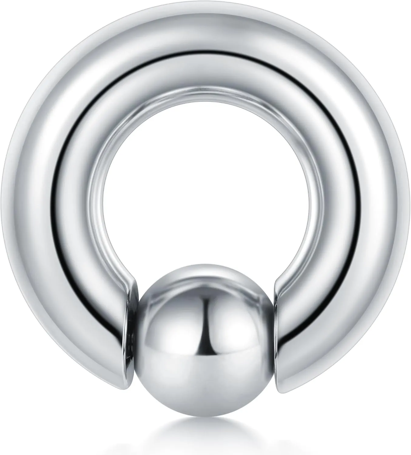 VCMART Captive Bead Rings Silver Spring Action CBR Monster Screwball Rings 00G-0G-2G-4G-6G-8G-10G-12G 12mm/16mm/19mm 316L Surgical Steel Pierced Body Jewelry Sold Individually
