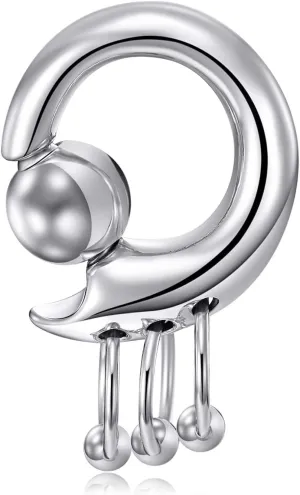 VCMART Captive Bead Rings Spring Action CBR Monster Screwball Rings 00G-0G-2G-4G-6G-8G-10G 12mm/14mm/18mm Surgical Stainless Steel Pierced Body Jewelry Sold Individually