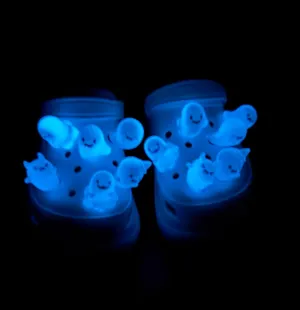 Viral TikTok Shoe Jewelry Glowing Ghost Charms Set - Self-Adhesive 3D Decor, Waterproof & Fade-Resistant (6/12PC Options)