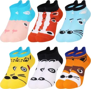 WEVIAS Kids Girls Socks Unicorn Ankle Funny Cartoon Low Cut Cotton Cute Novelty Fashion Toddler No Show Silly Socks 6 Pairs