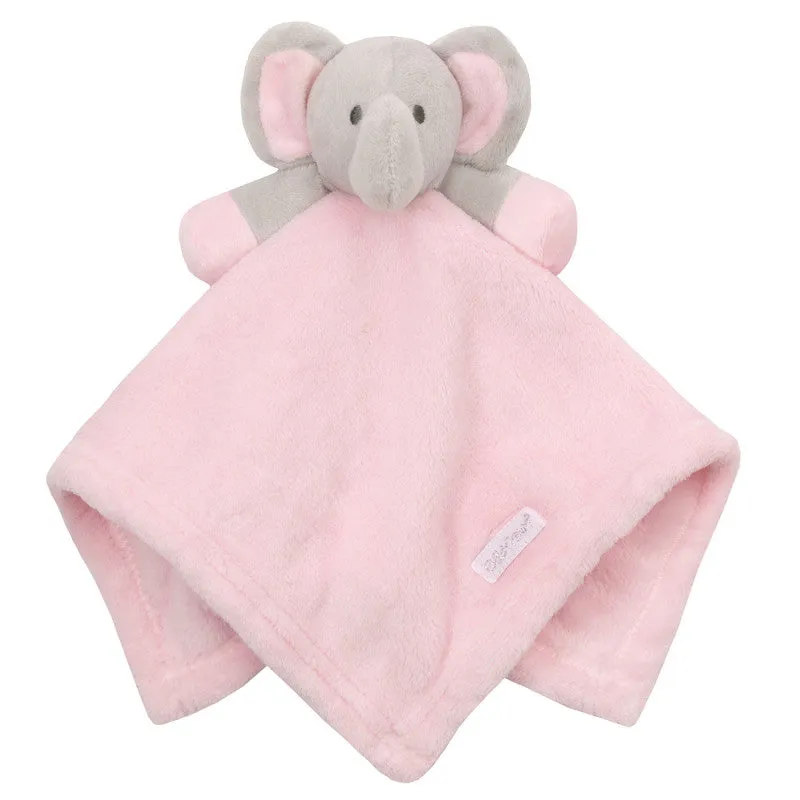 White, blue & pink Elephant Comforter