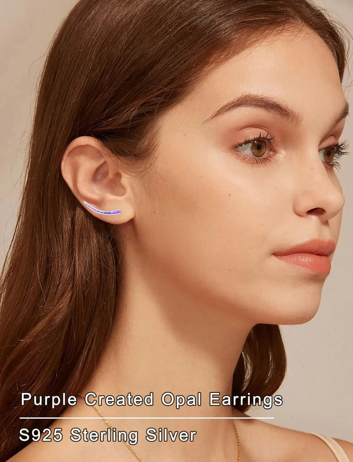WINNICACA 925 Sterling Silver Ear Climbers Earrings for Women Created Opal Earrings for Women Hypoallergenic Crawler Earrings Jewelry Gifts for Mom Wife