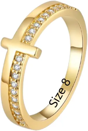 Zirconia Cross Ring for Women Daughter Granddaughter Religious Ring My Daughter Granddaughter Cross Ring Baptism Ring Gift From Mom Dad Grandma Grandpa