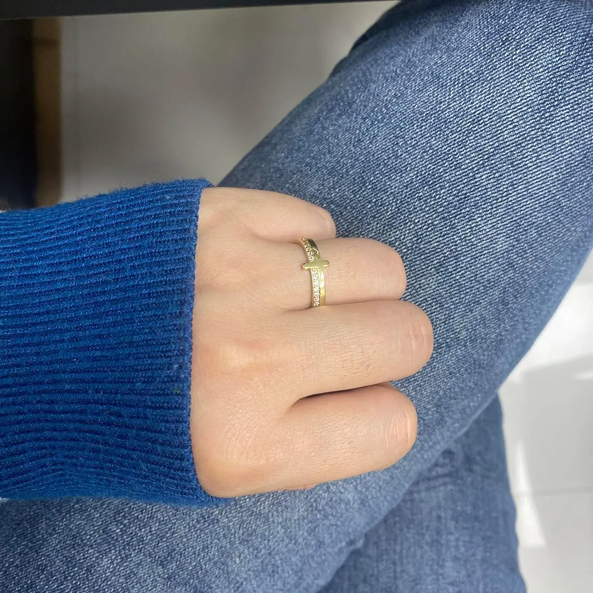 Zirconia Cross Ring for Women Daughter Granddaughter Religious Ring My Daughter Granddaughter Cross Ring Baptism Ring Gift From Mom Dad Grandma Grandpa