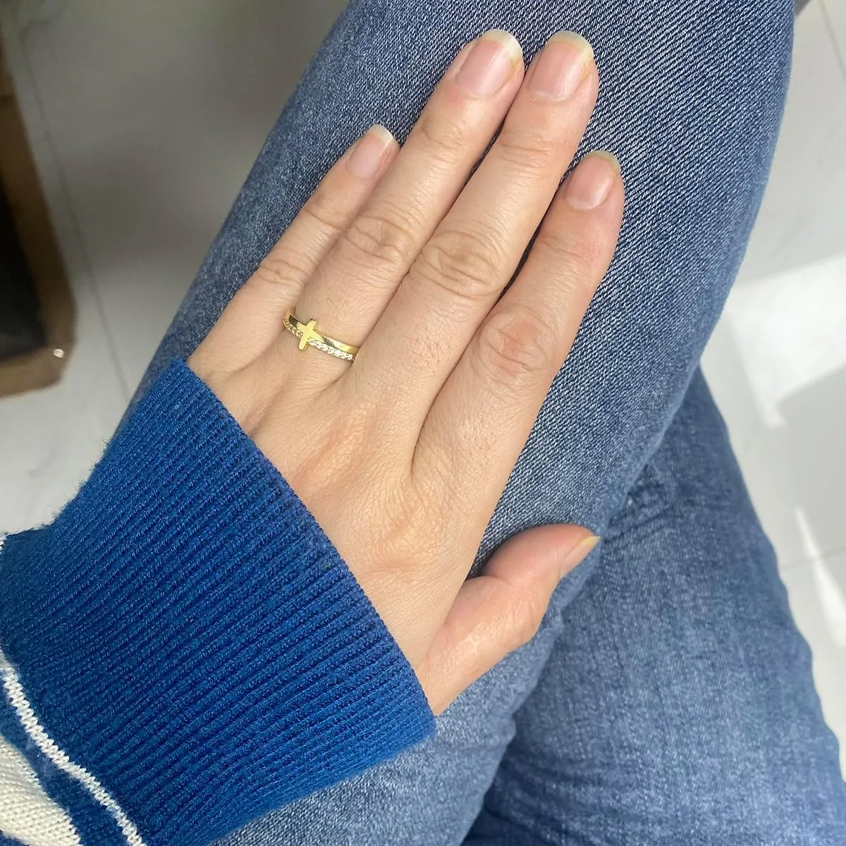 Zirconia Cross Ring for Women Daughter Granddaughter Religious Ring My Daughter Granddaughter Cross Ring Baptism Ring Gift From Mom Dad Grandma Grandpa
