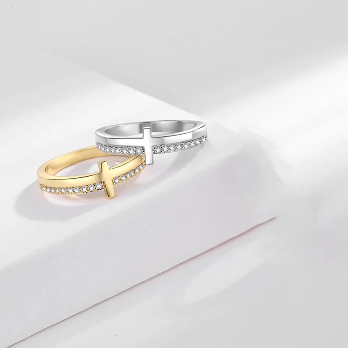 Zirconia Cross Ring for Women Daughter Granddaughter Religious Ring My Daughter Granddaughter Cross Ring Baptism Ring Gift From Mom Dad Grandma Grandpa