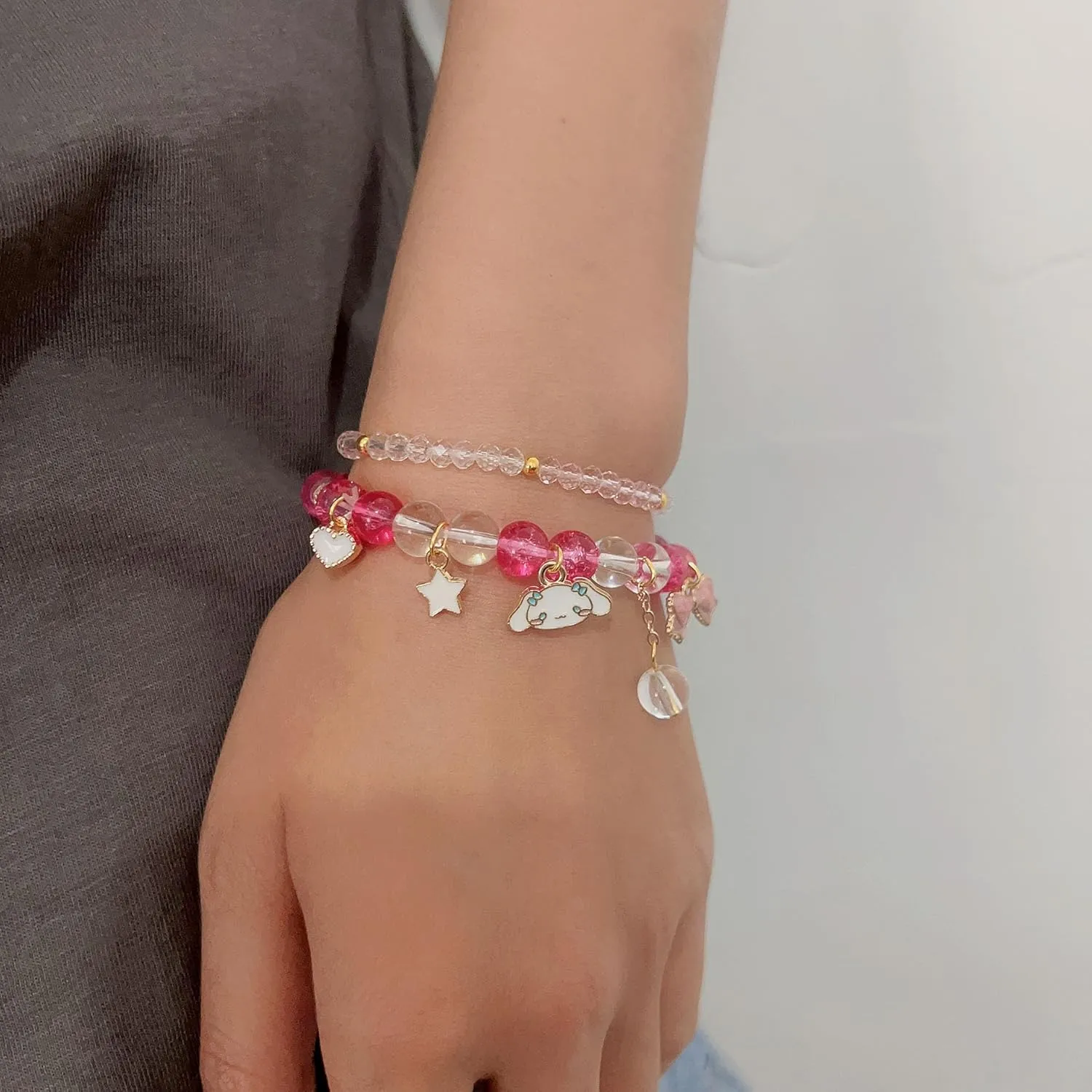 ZMANYIJEW Crystal Bead Bracelet for Women, Cute Matching Beaded Bracelets for Best Friend