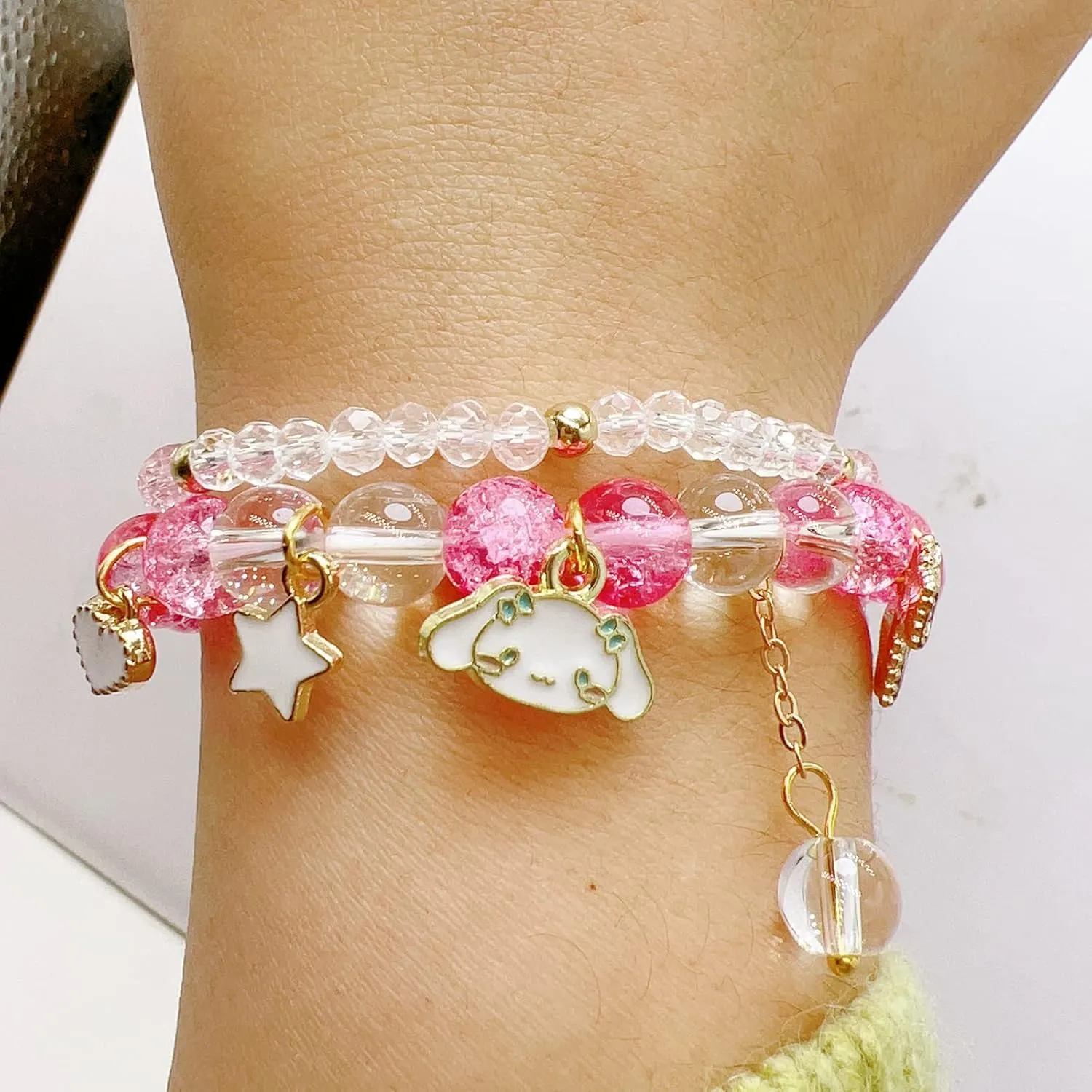 ZMANYIJEW Crystal Bead Bracelet for Women, Cute Matching Beaded Bracelets for Best Friend