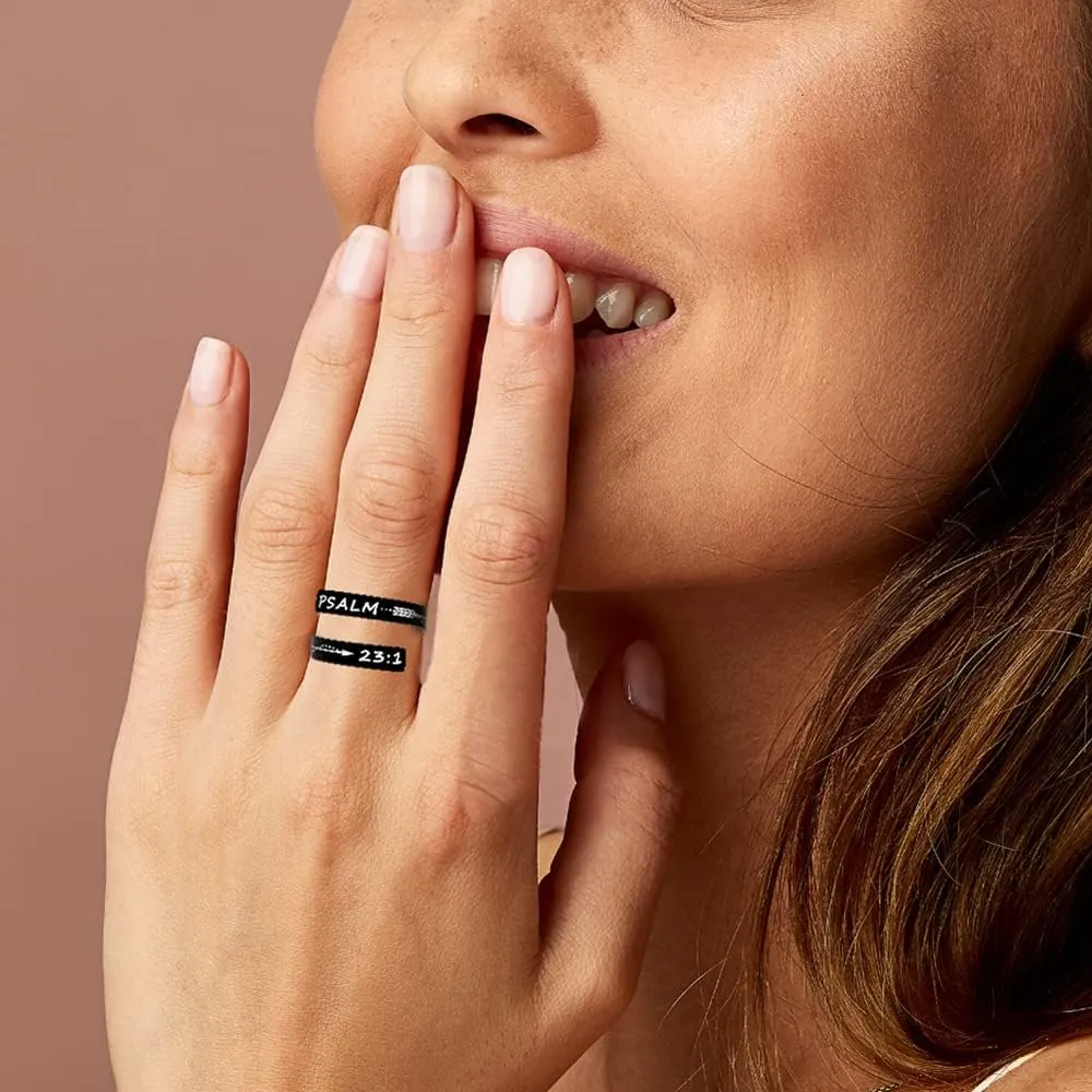 ZRAY Silver Keep Going Ring Inspirational Jewelry Stainless Steel Engraving Size Adjustable Personality Encouragement Gift for Women Teens Girls